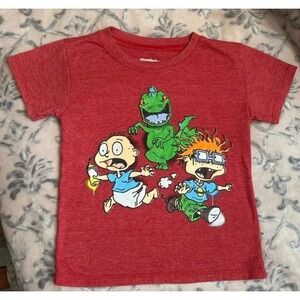 Nickelodeon‎ Red Rugrats Kids T-Shirt Vintage Kids Cartoons 4T